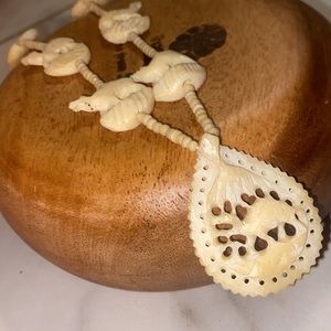 From India: Hand carved bone camel necklace